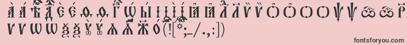 Шрифт Orthodox.TtUcs8CapsР Р°Р·СЂСЏРґРѕС‡РЅС‹Р№ – чёрные шрифты на розовом фоне